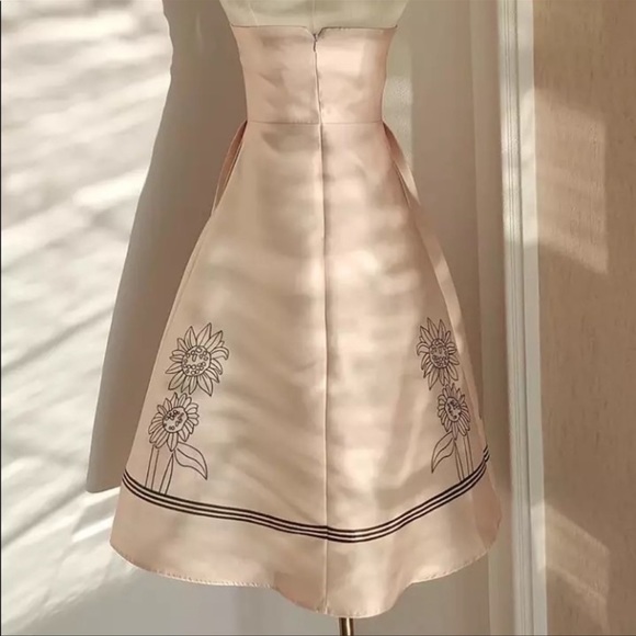 Now In Solairè Runway Sexy Strapless Botanics Print Midi Dress, Boho Luxury Gown - Picture 7 of 11